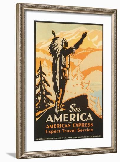 See America Travel Poster-null-Framed Art Print