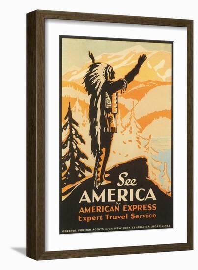 See America Travel Poster-null-Framed Art Print