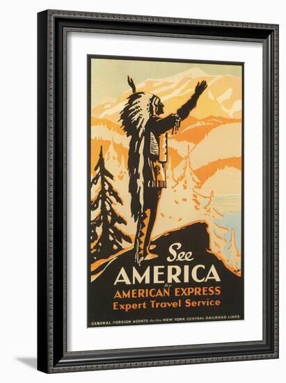 See America Travel Poster-null-Framed Art Print