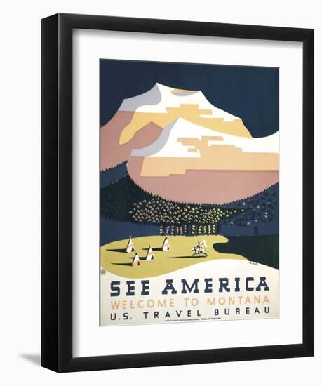 See America - Welcome to Montana I-null-Framed Giclee Print