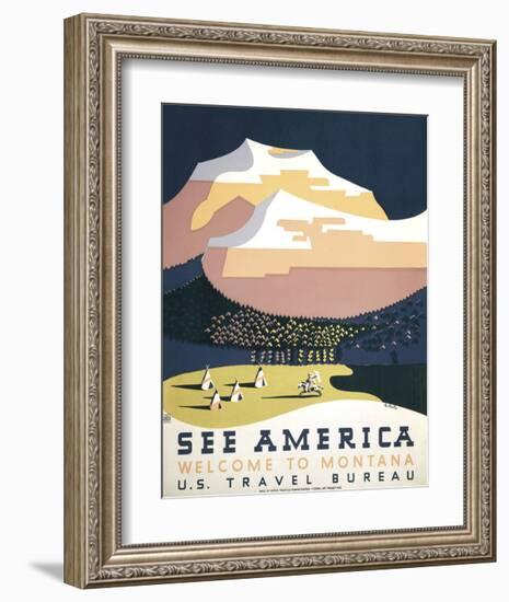 See America - Welcome to Montana I-null-Framed Giclee Print