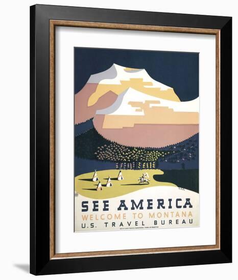 See America - Welcome to Montana I-null-Framed Giclee Print