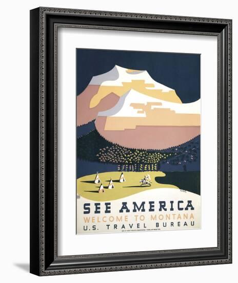 See America - Welcome to Montana I-null-Framed Giclee Print