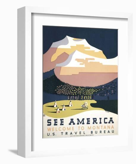 See America - Welcome to Montana I-null-Framed Giclee Print