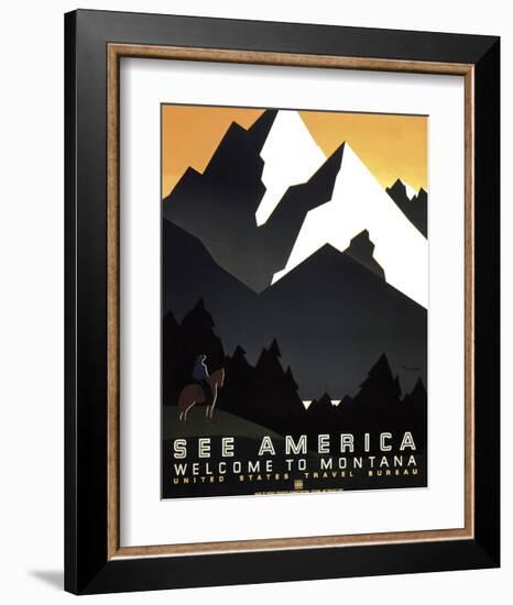 See America - Welcome to Montana II-null-Framed Giclee Print