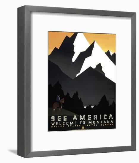 See America - Welcome to Montana II-null-Framed Giclee Print