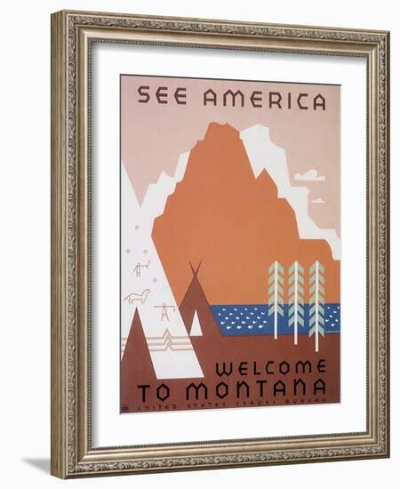 See America: Welcome to Montana-null-Framed Giclee Print