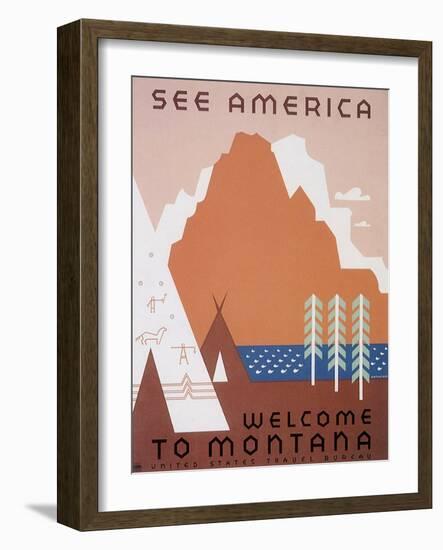 See America: Welcome to Montana-null-Framed Giclee Print