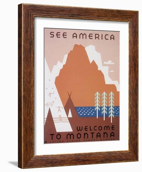See America: Welcome to Montana-null-Framed Giclee Print