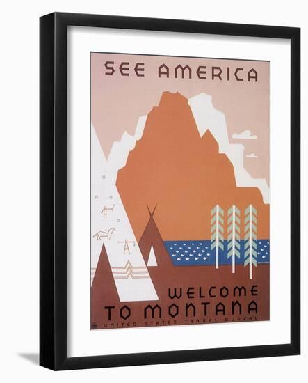 See America: Welcome to Montana-null-Framed Giclee Print