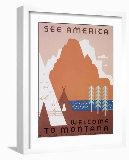 See America: Welcome to Montana-null-Framed Giclee Print