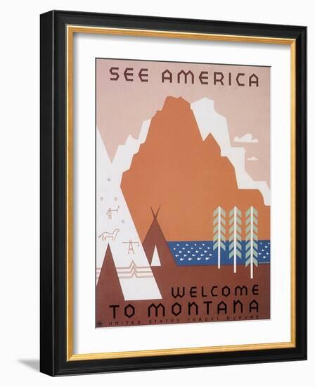 See America: Welcome to Montana-null-Framed Giclee Print