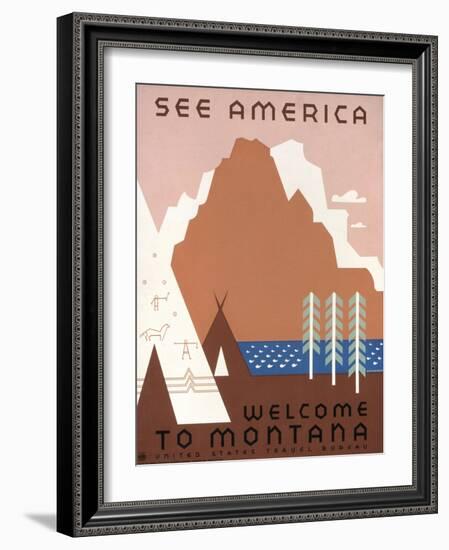 See America Welcome to Montana-Jerome Henry Rothstein-Framed Giclee Print