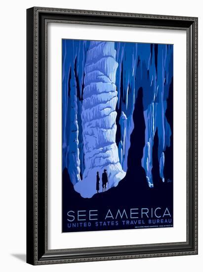 See American Travel Poster, Caverns-null-Framed Art Print