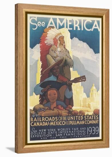 See American Travel Poster-null-Framed Stretched Canvas