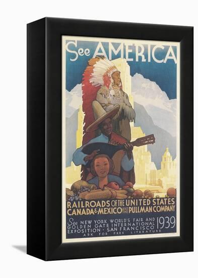 See American Travel Poster-null-Framed Stretched Canvas