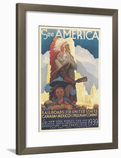 See American Travel Poster-null-Framed Premium Giclee Print