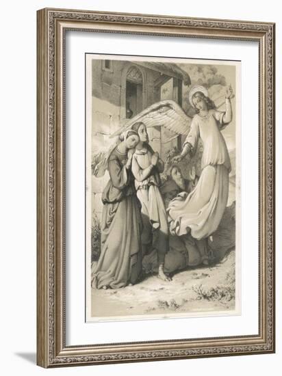 "See It's Easy When You Know How!", an Angel Demonstrates the Art of Flying to an Admiring Audience-null-Framed Art Print