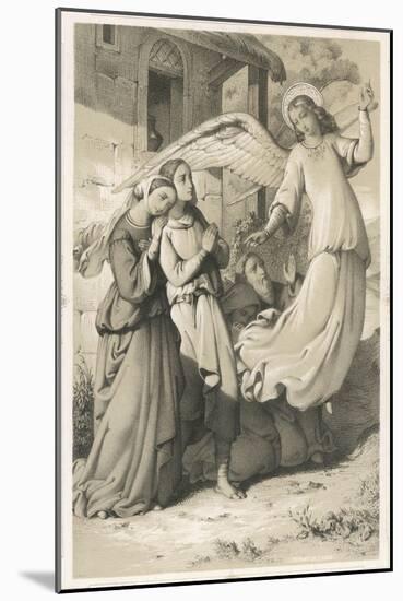 "See It's Easy When You Know How!", an Angel Demonstrates the Art of Flying to an Admiring Audience-null-Mounted Art Print