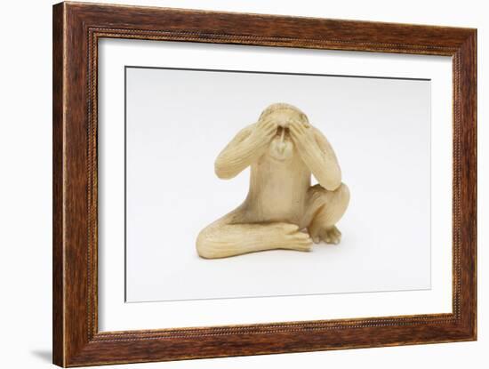 See No Evil, One of the Three Wise Monkeys-Japanese School-Framed Giclee Print