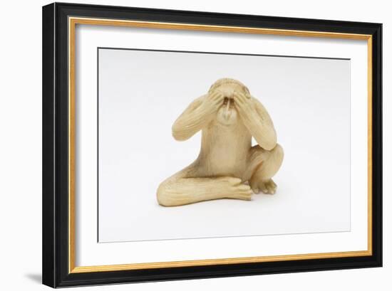 See No Evil, One of the Three Wise Monkeys-Japanese School-Framed Giclee Print