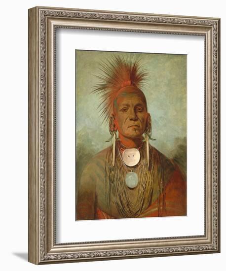 See-non-ty-a, an Iowya Medicine Man, by George Catlin, 1844-45, American painting,-George Catlin-Framed Art Print