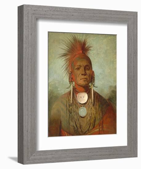 See-non-ty-a, an Iowya Medicine Man, by George Catlin, 1844-45, American painting,-George Catlin-Framed Art Print