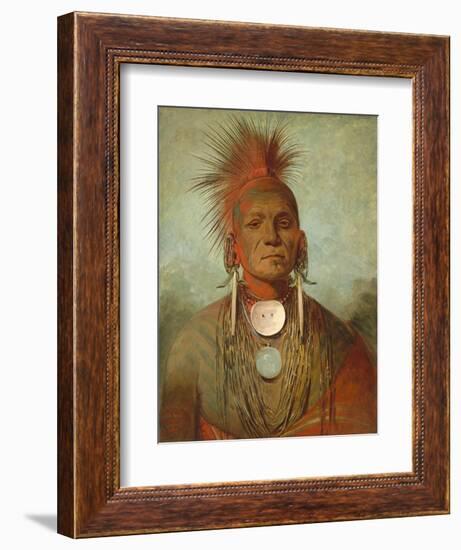 See-non-ty-a, an Iowya Medicine Man, by George Catlin, 1844-45, American painting,-George Catlin-Framed Art Print