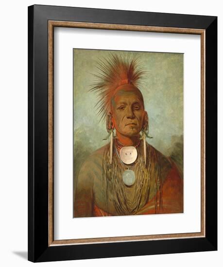 See-non-ty-a, an Iowya Medicine Man, by George Catlin, 1844-45, American painting,-George Catlin-Framed Art Print