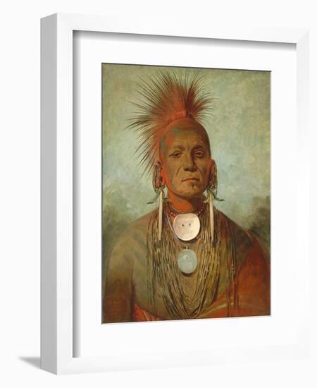 See-non-ty-a, an Iowya Medicine Man, by George Catlin, 1844-45, American painting,-George Catlin-Framed Art Print