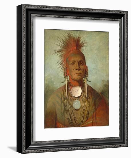 See-non-ty-a, an Iowya Medicine Man, by George Catlin, 1844-45, American painting,-George Catlin-Framed Art Print