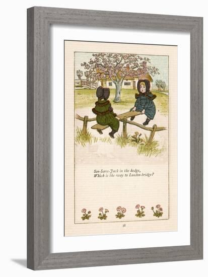 See Saw Jack in the Hedge Which is the Way to London Bridge?-Kate Greenaway-Framed Art Print