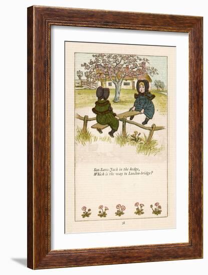 See Saw Jack in the Hedge Which is the Way to London Bridge?-Kate Greenaway-Framed Art Print