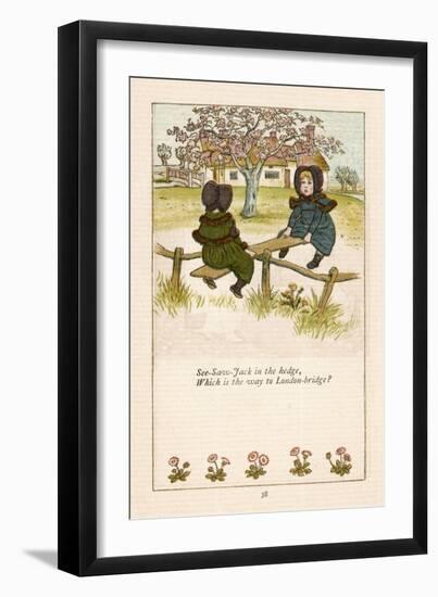 See Saw Jack in the Hedge Which is the Way to London Bridge?-Kate Greenaway-Framed Art Print