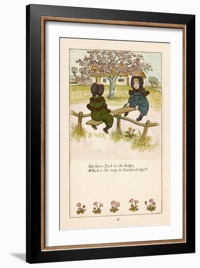 See Saw Jack in the Hedge Which is the Way to London Bridge?-Kate Greenaway-Framed Art Print
