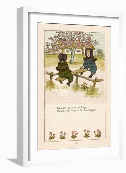 See Saw Jack in the Hedge Which is the Way to London Bridge?-Kate Greenaway-Framed Art Print