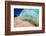 See Through Wave-Looking at the sand and coral through the face of a breaking wave-Mark A Johnson-Framed Photographic Print