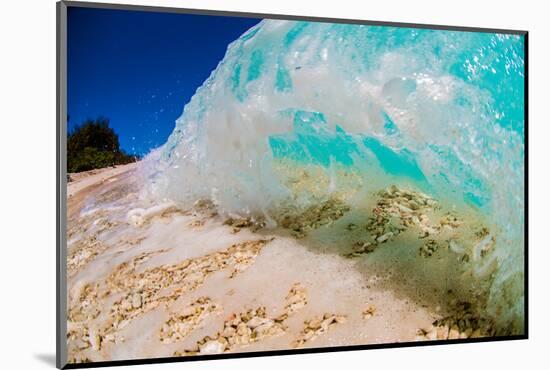See Through Wave-Looking at the sand and coral through the face of a breaking wave-Mark A Johnson-Mounted Photographic Print
