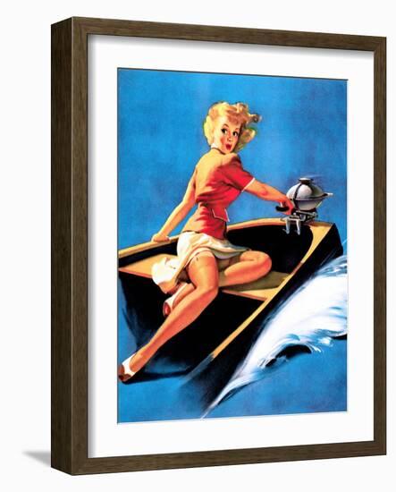 See Worthy Pin-Up 1944-Gil Elvgren-Framed Art Print