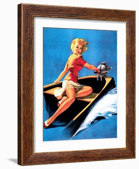 See Worthy Pin-Up 1944-Gil Elvgren-Framed Art Print