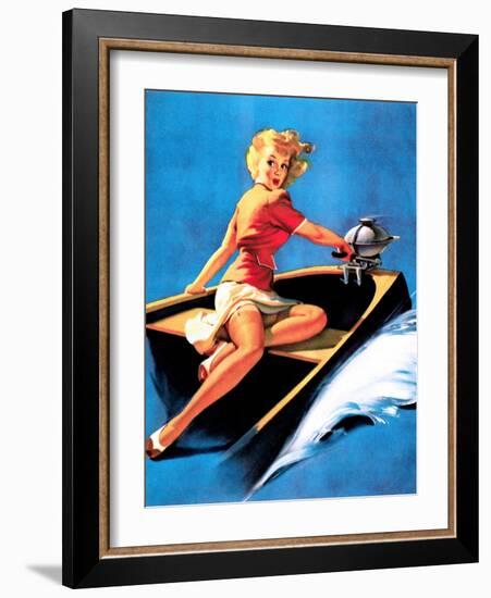 See Worthy Pin-Up 1944-Gil Elvgren-Framed Art Print