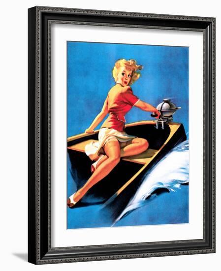 See Worthy Pin-Up 1944-Gil Elvgren-Framed Art Print