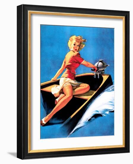 See Worthy Pin-Up 1944-Gil Elvgren-Framed Art Print