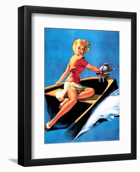 See Worthy Pin-Up 1944-Gil Elvgren-Framed Art Print