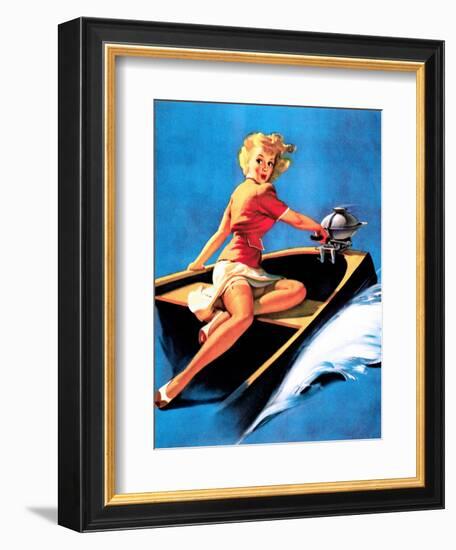 See Worthy Pin-Up 1944-Gil Elvgren-Framed Art Print