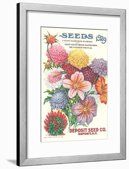 Seed Catalogue with Flower Assortment-null-Framed Art Print