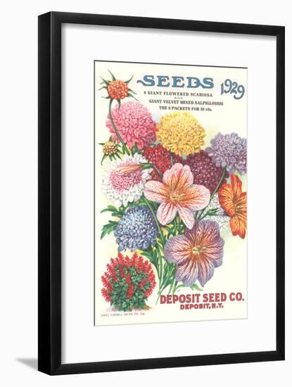 Seed Catalogue with Flower Assortment-null-Framed Art Print