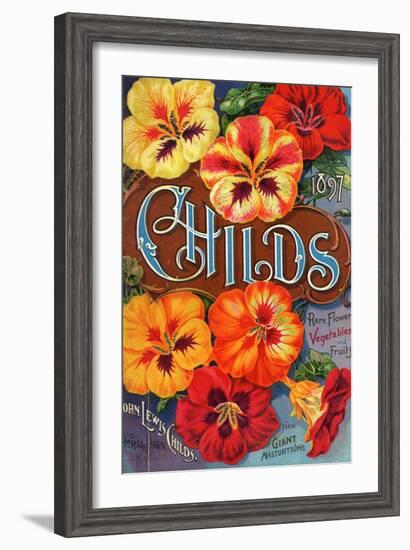 Seed Catalogues: John Lewis Childs, Rare Flowers, Vegetables, and Fruits. Floral Park, NY, 1897-null-Framed Art Print