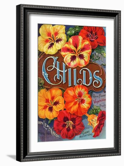 Seed Catalogues: John Lewis Childs, Rare Flowers, Vegetables, and Fruits. Floral Park, NY, 1897-null-Framed Art Print