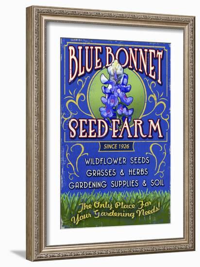 Seed Farm - Vintage Sign-Lantern Press-Framed Art Print